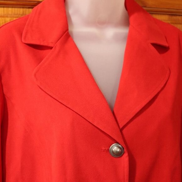 Sag Harbor Vintage Red 3-Button Blazer Small 90s Power Dressing Metal Buttons - Picture 3 of 10